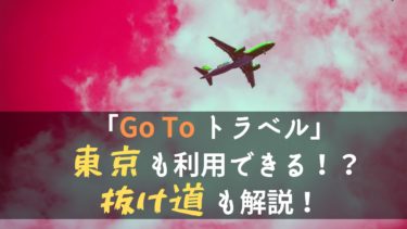 東京も「Go To トラベル」キャンペーンを利用できる？抜け道を徹底紹介